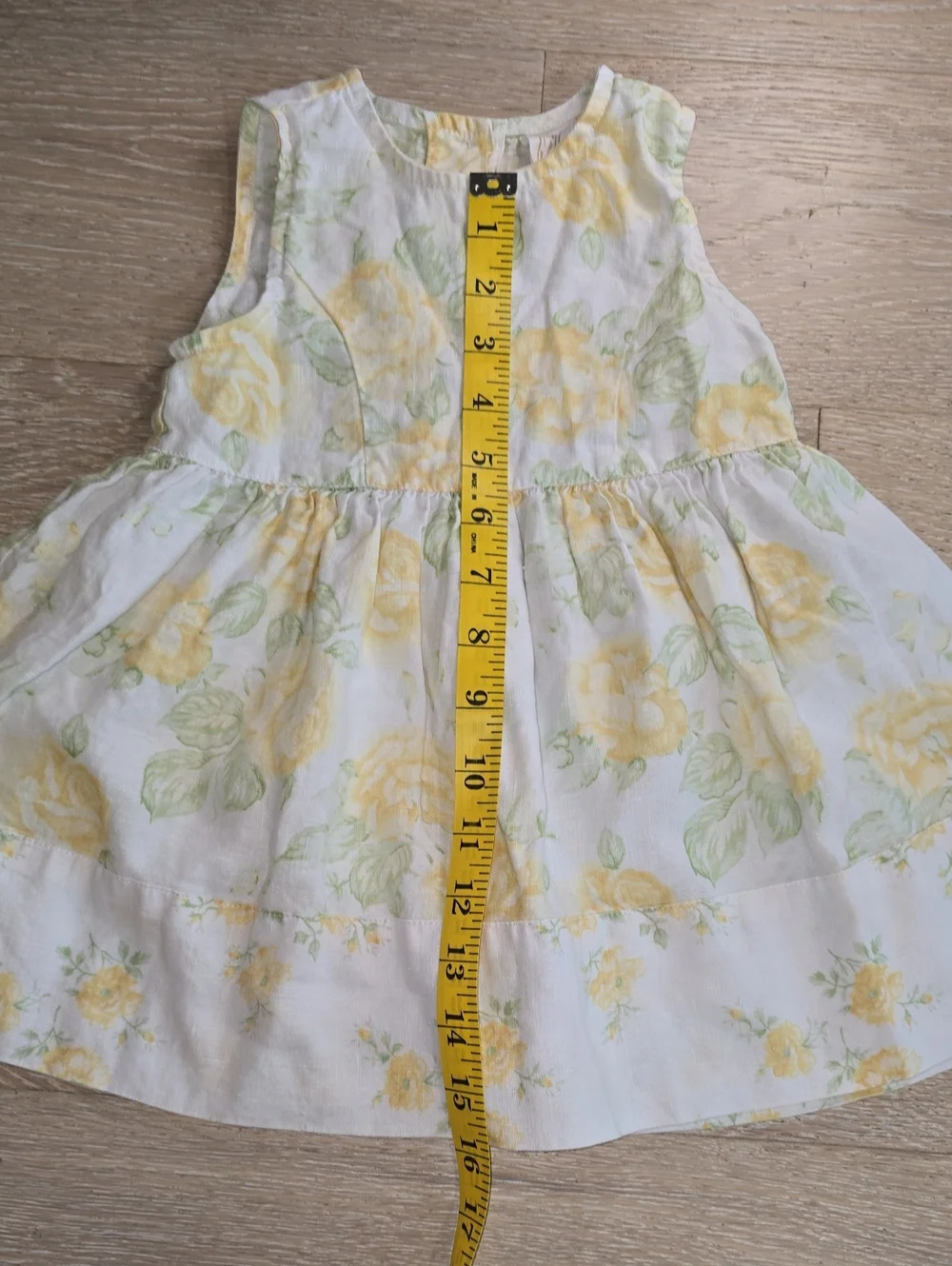 Baby GAP Linen Dress 12-18 Mo. Yellow Floral